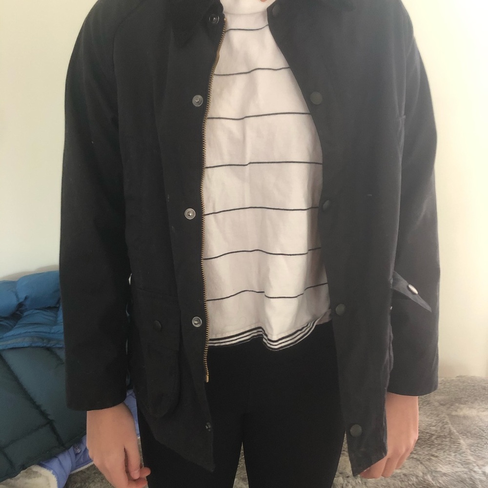 Barbour oilskin jacket navy blue - Picture 2 of 2